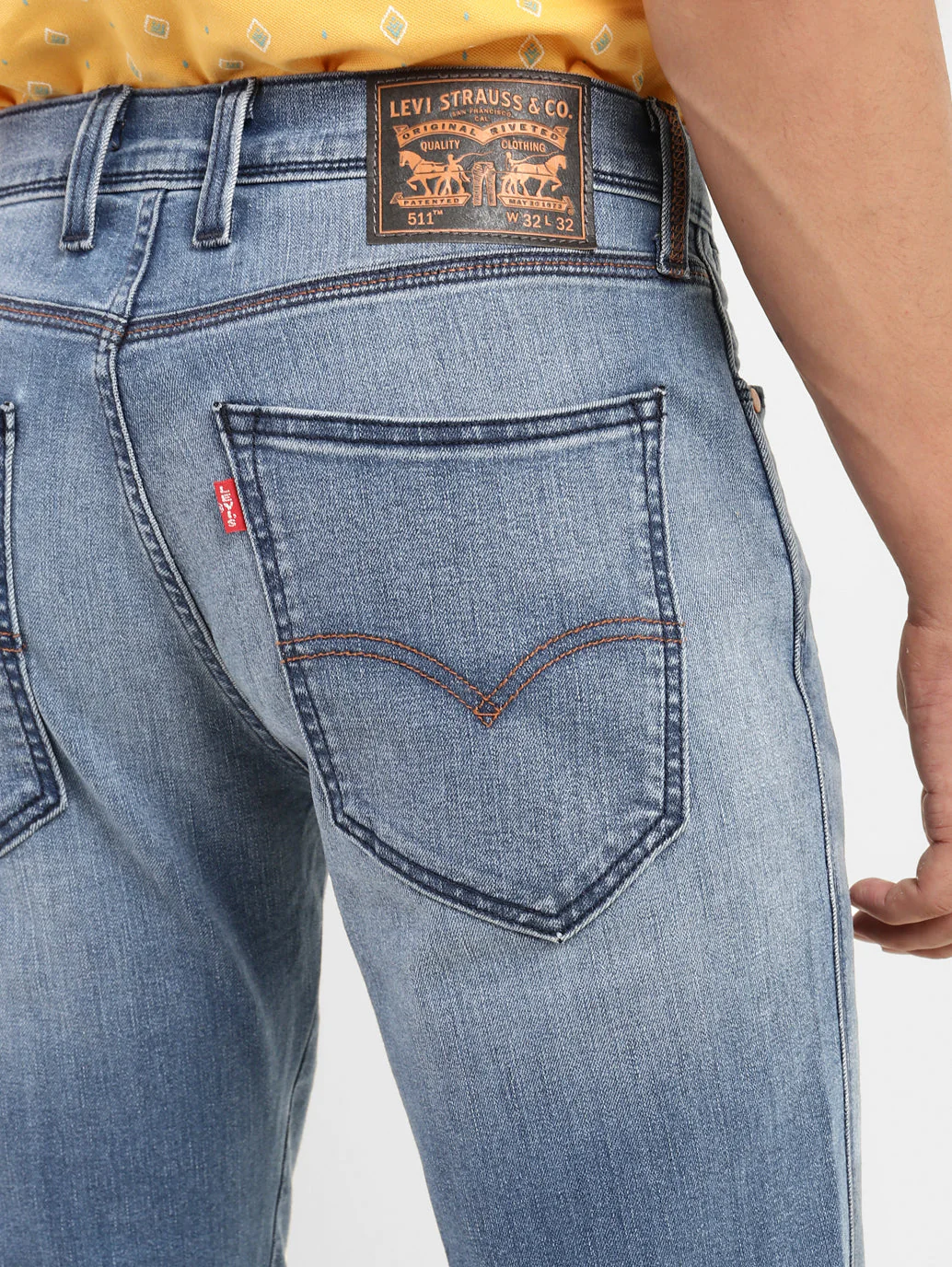 Men's 511 Blue Slim Fit Mid Rise Jeans - Image 7