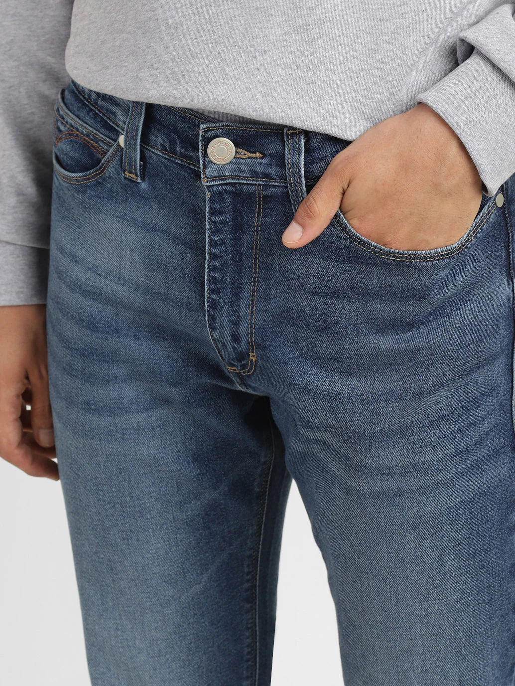 Men's 511 Blue Slim Fit Mid Rise Jeans - Image 7