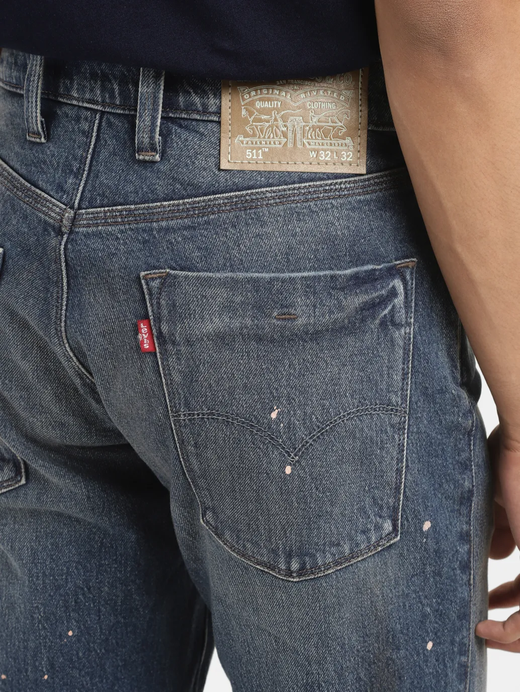 Men's 511 Blue Slim Fit Mid Rise Jeans - Image 7