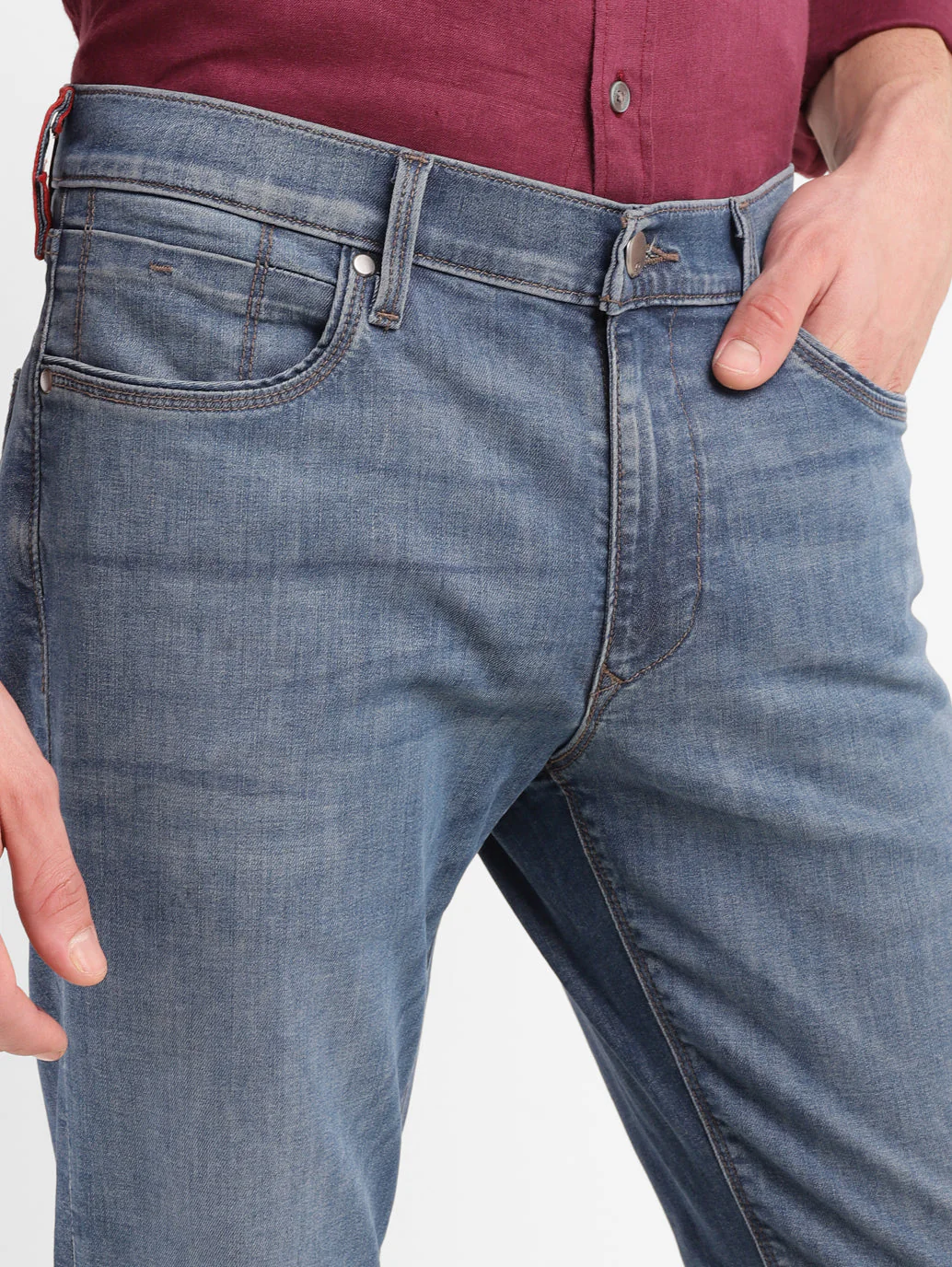 Men's Redloop 511 Blue Slim Fit Mid Rise Jeans - Image 7