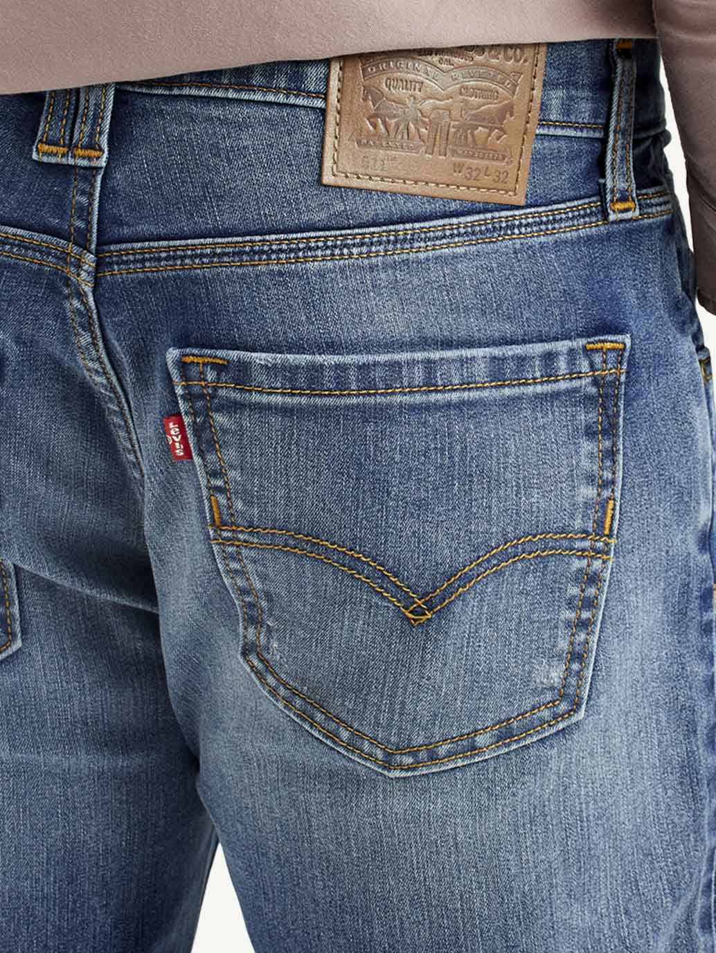 Men's 511 Mid Indigo Slim Fit Mid Rise Jeans - Image 6
