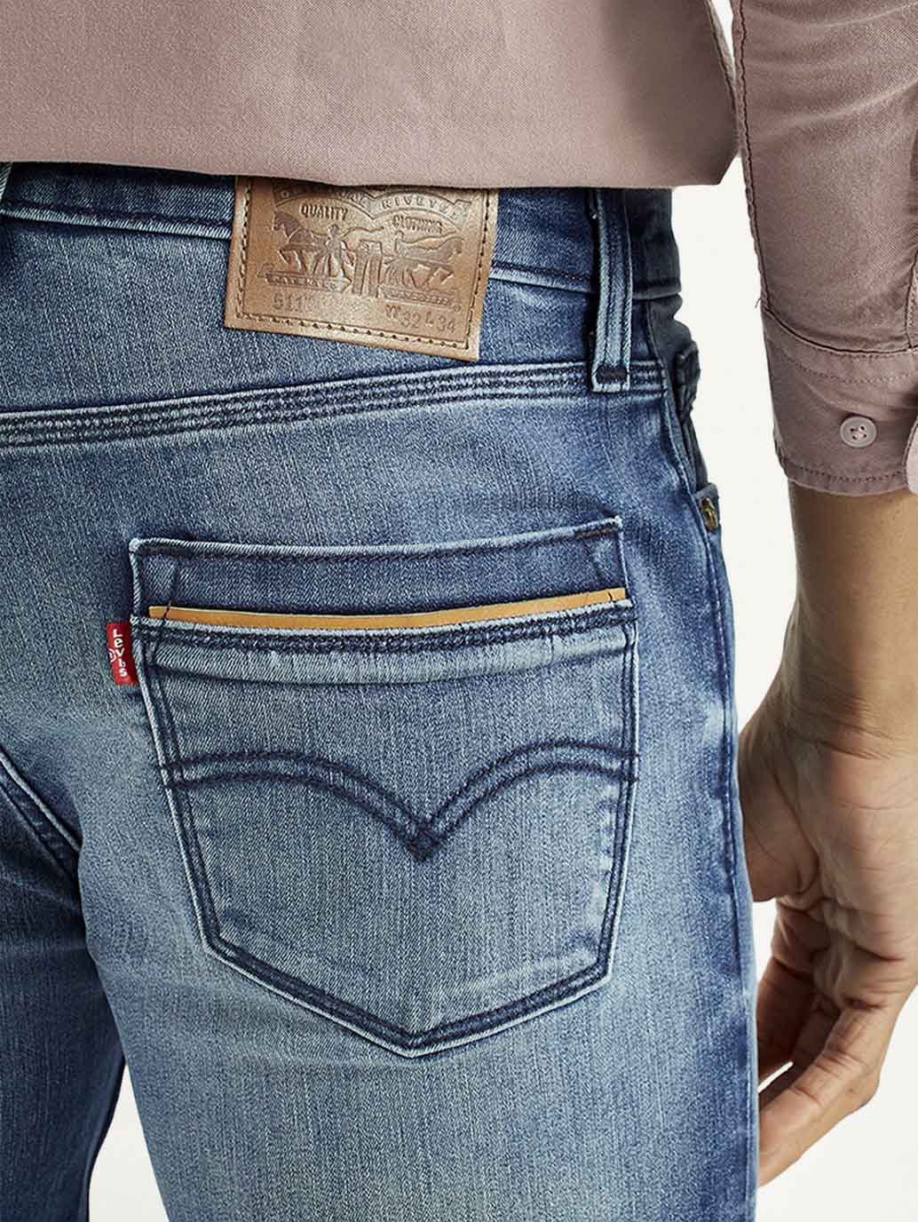 Men's 511 Med Indigo Slim Fit Mid Rise Jeans - Image 6
