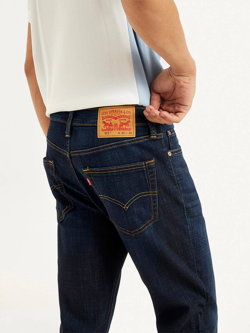 Men's 511 Navy Blue Slim Fit Mid Rise Jeans - Image 3