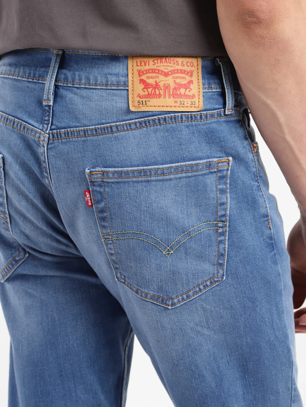 Men's 511 Navy Blue Slim Fit Mid Rise Jeans - Image 9
