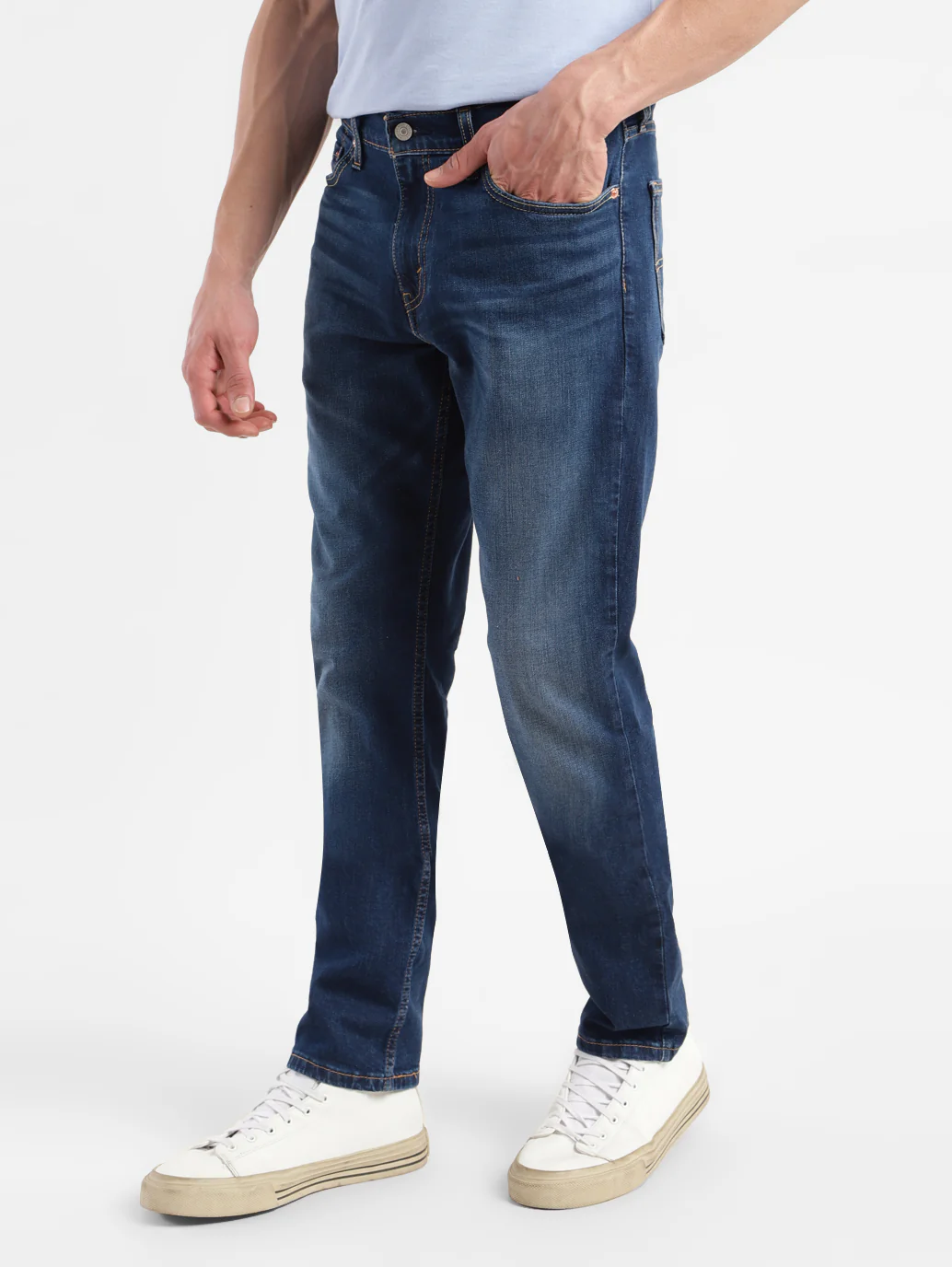Men's 511 Navy Blue Slim Fit Mid Rise Jeans - Image 5