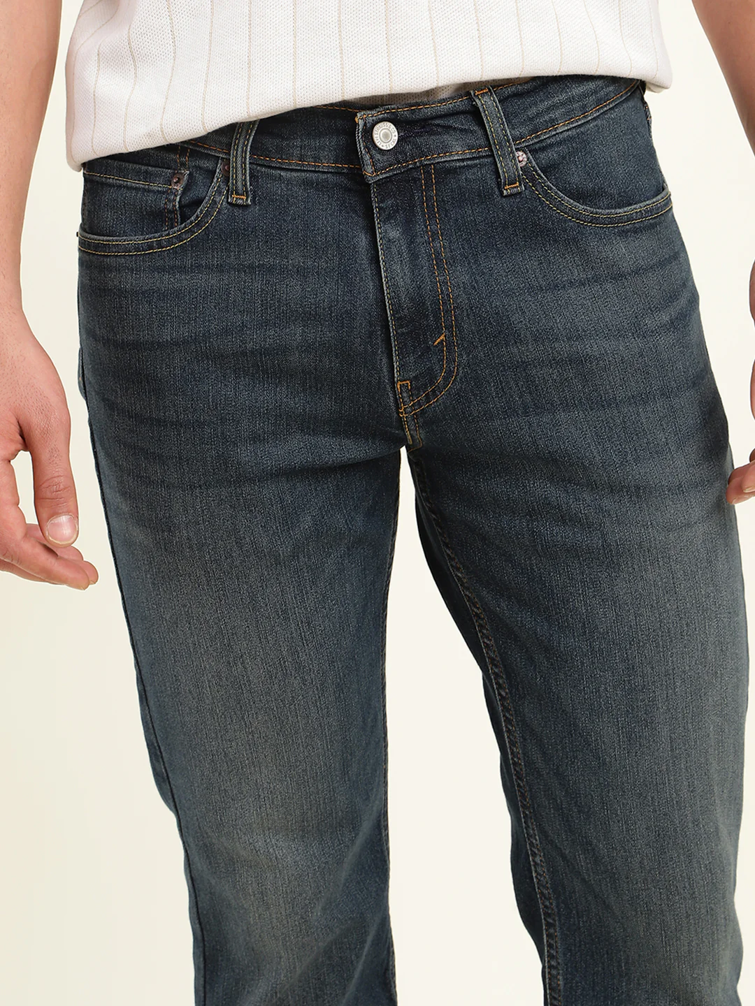 Men's 511 Navy Blue Slim Fit Mid Rise Jeans - Image 5