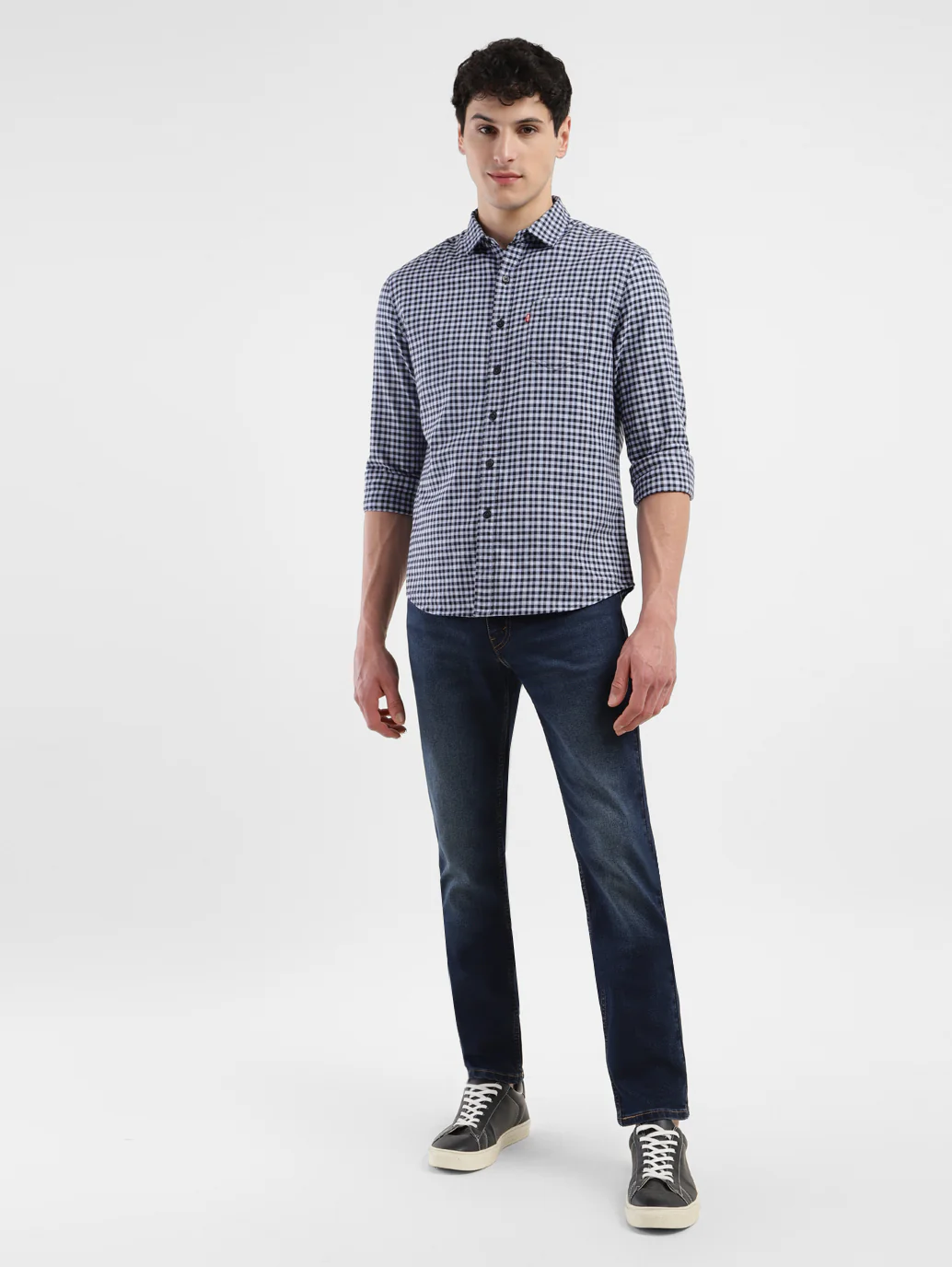 Men's 511 Navy Blue Slim Fit Mid Rise Jeans - Image 10