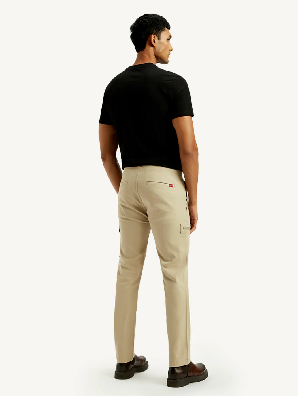 Men's 511 Beige Slim Fit Mid Rise Cargo Trousers - Image 6