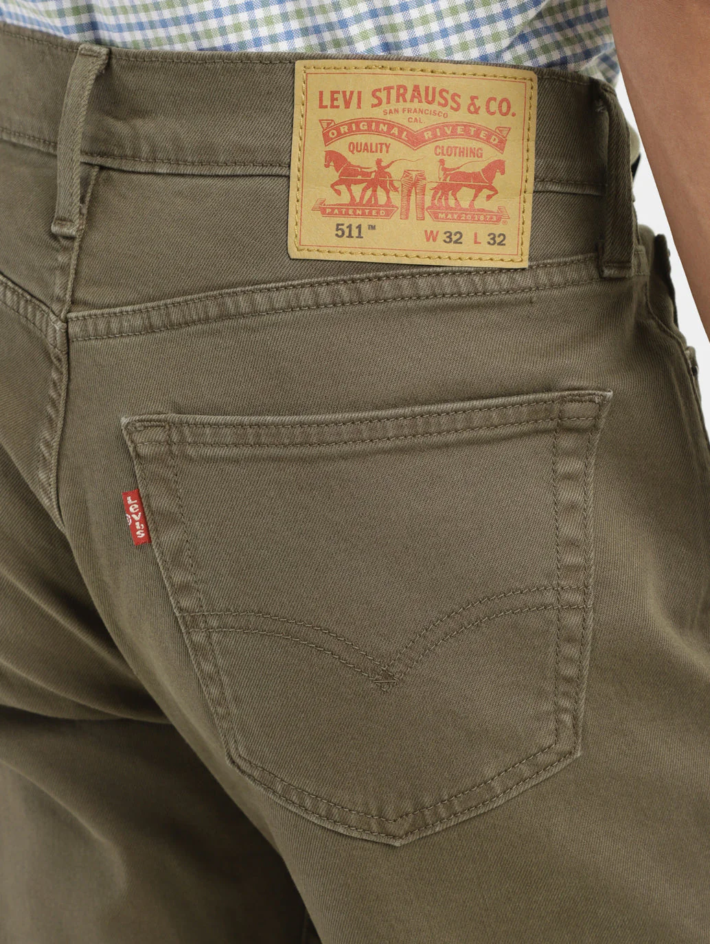 Men's 511 Olive Green Slim Fit Mid Rise Jeans - Image 6