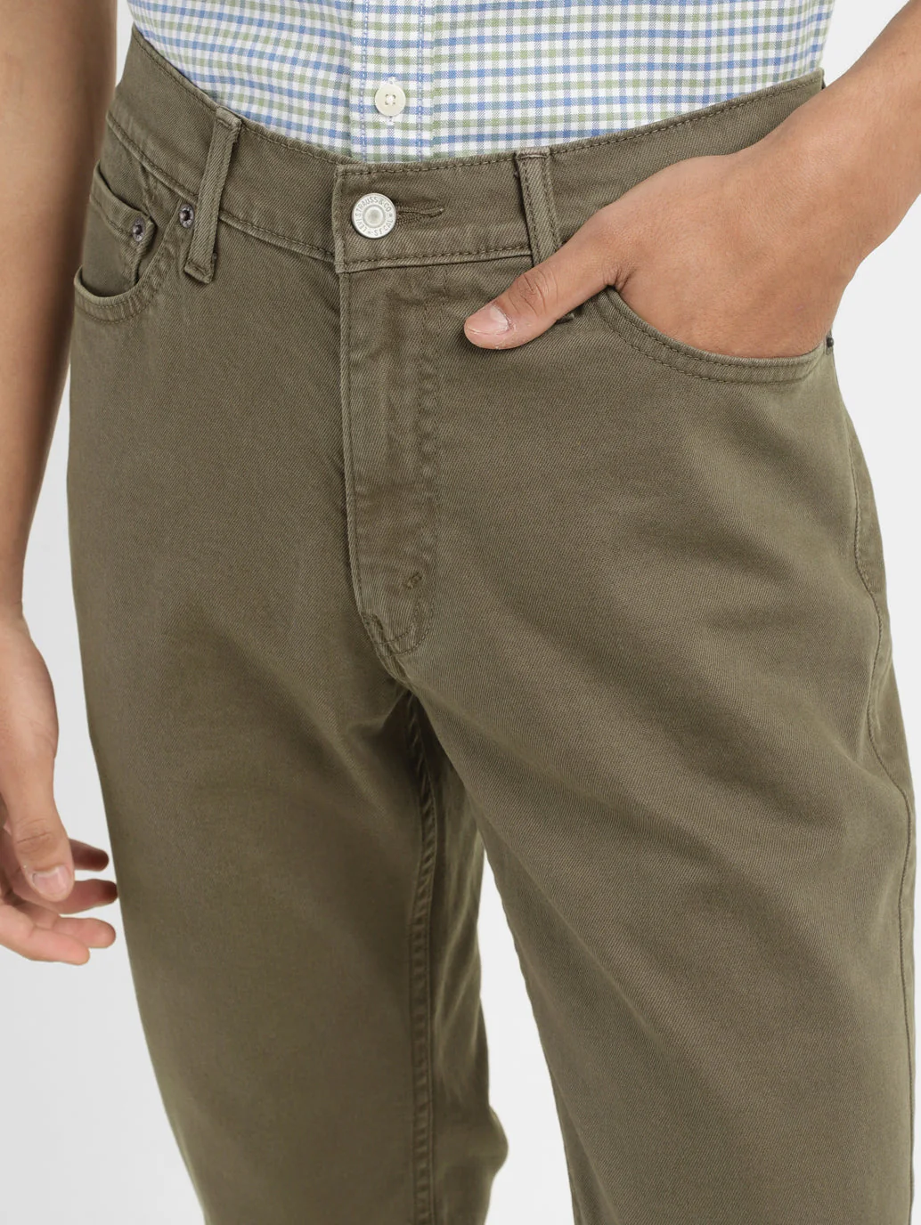 Men's 511 Olive Green Slim Fit Mid Rise Jeans - Image 7
