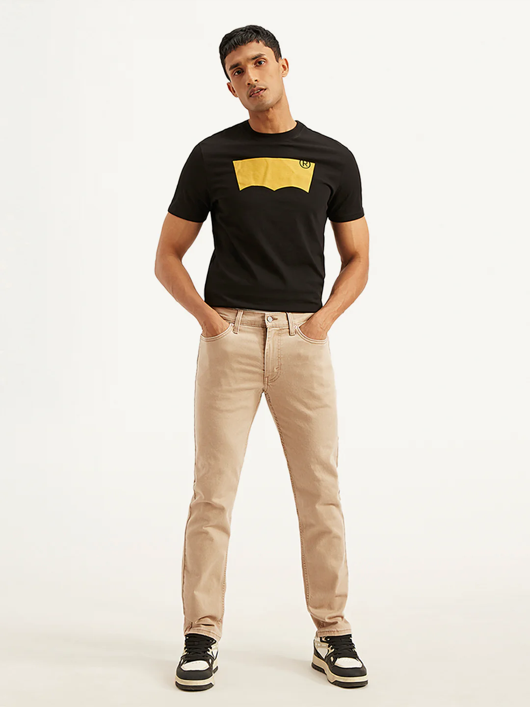 Men's 511 Beige Slim Fit Mid Rise Jeans - Image 2