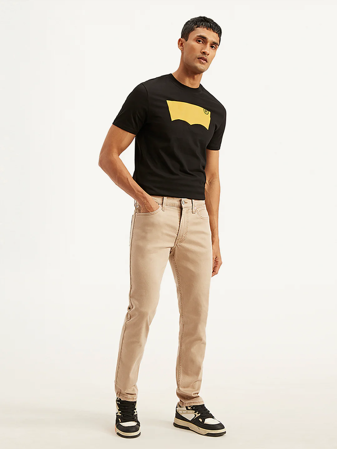 Men's 511 Beige Slim Fit Mid Rise Jeans - Image 5