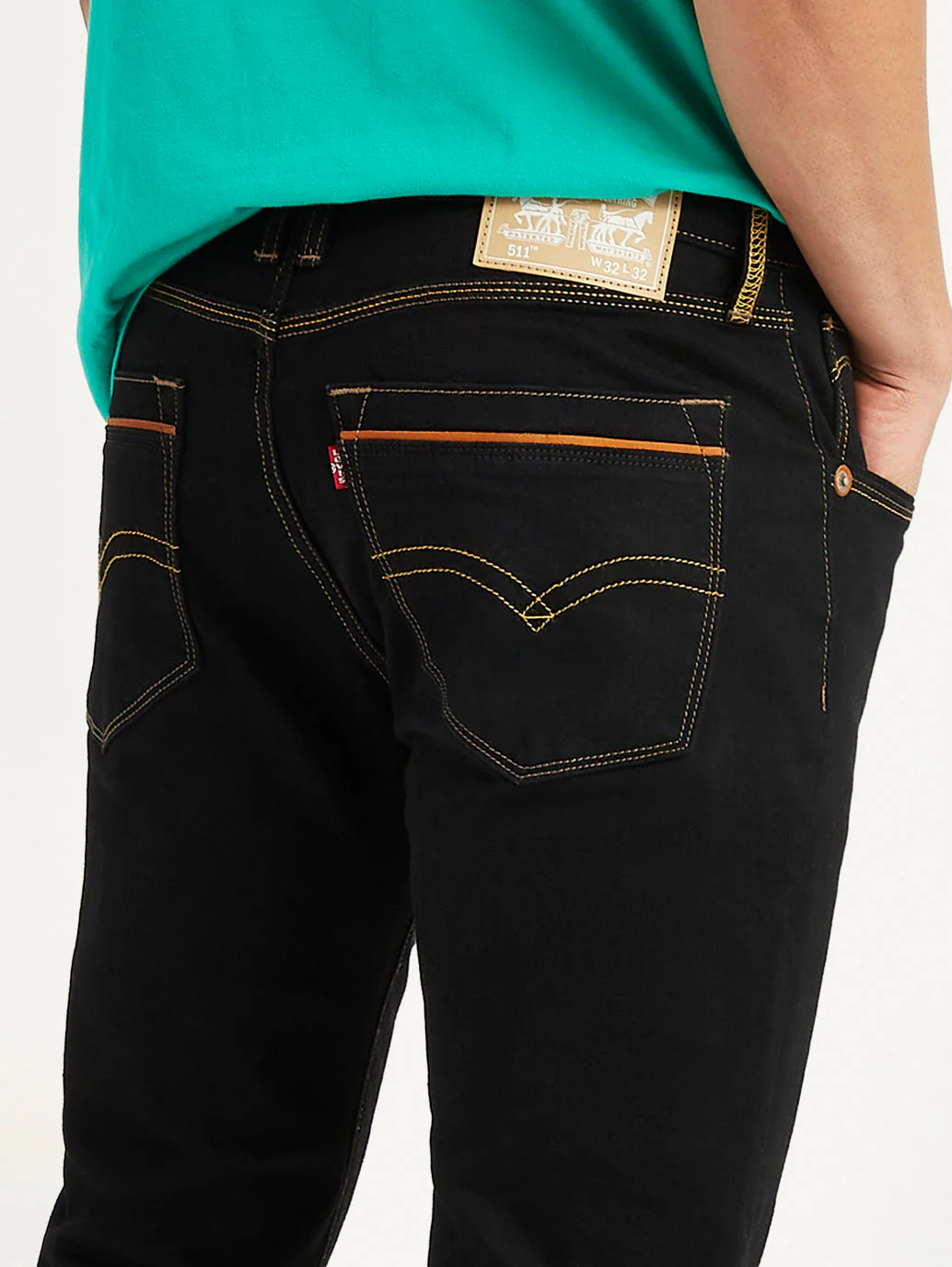 Men's 511 Black Slim Fit Mid Rise Jeans - Image 6
