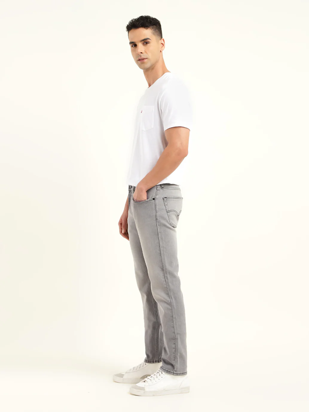 Men's 511 Grey Slim Fit Mid Rise Jeans - Image 5