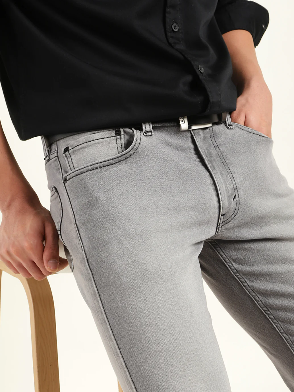 Men's 511 Grey Slim Fit Mid Rise Jeans - Image 6