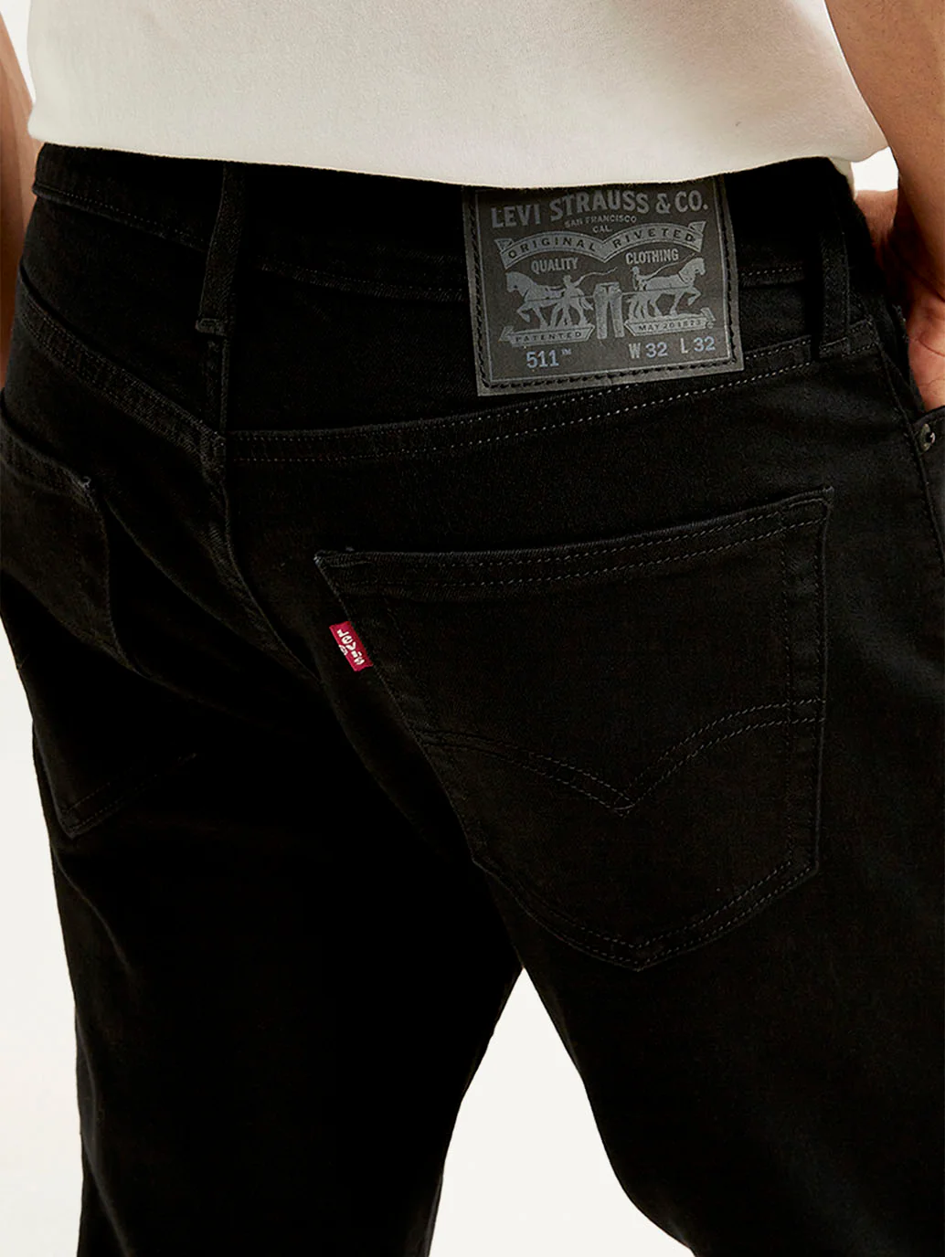 Men's 511 Black Slim Fit Mid Rise Kooltex Jeans - Image 5