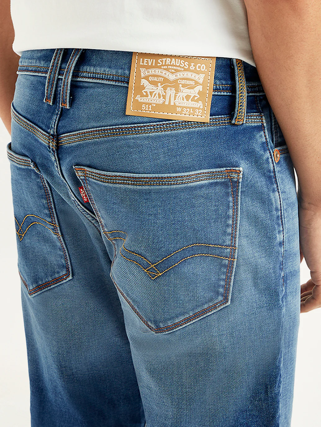 Men's 511 Blue Slim Fit Mid Rise Jeans - Image 5