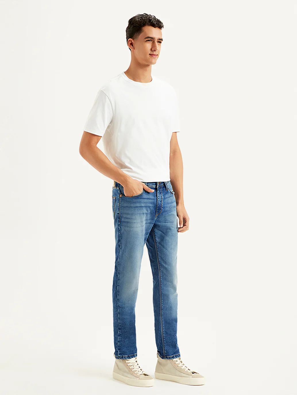 Men's 511 Blue Slim Fit Mid Rise Jeans - Image 6