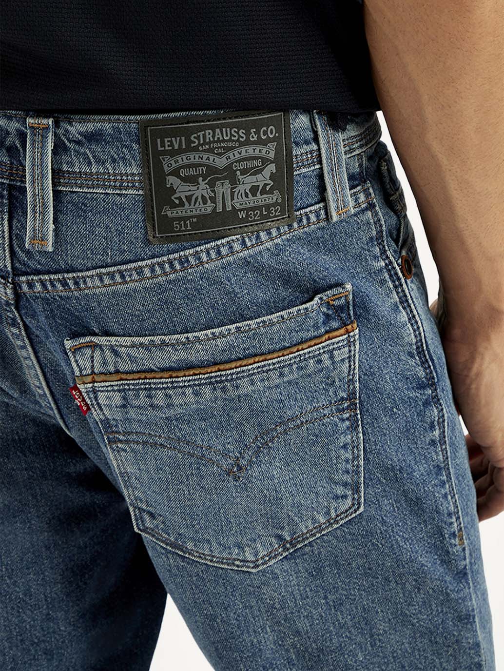 Men's 511 Blue Slim Fit Mid Rise Jeans - Image 5