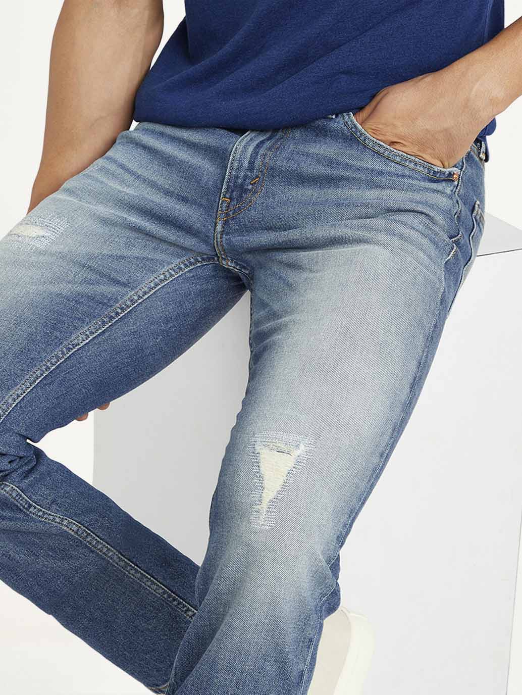 Men's 511 Blue Slim Fit Mid Rise Jeans - Image 6