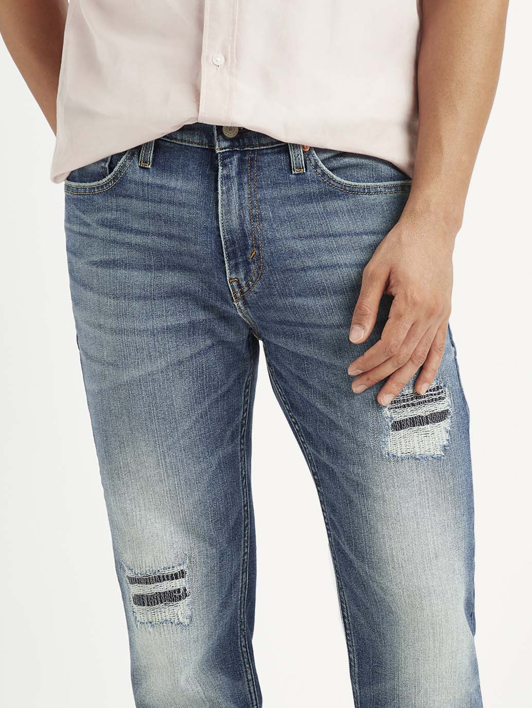 Men's 511 Blue Slim Fit Mid Rise Jeans - Image 6