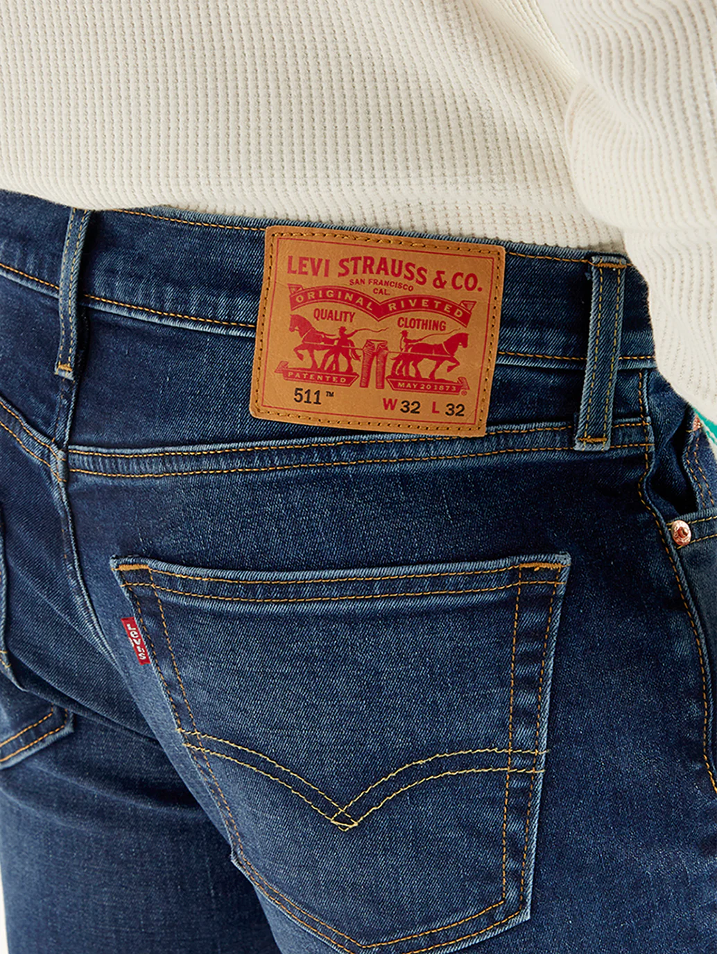 Men's 511 Blue Slim Fit Mid Rise Jeans - Image 3