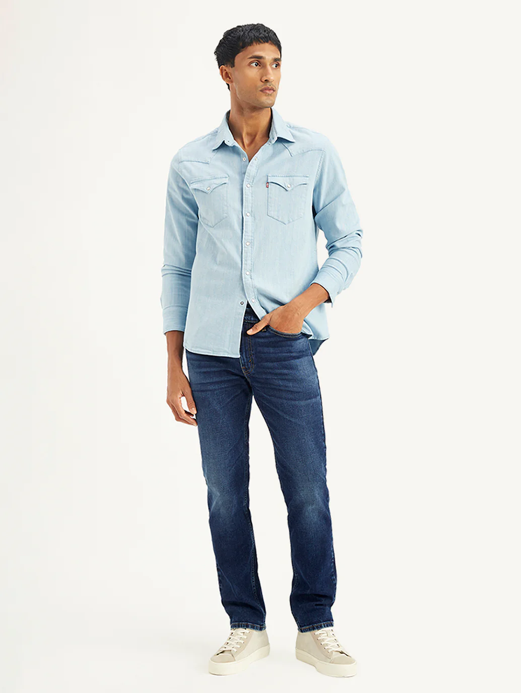 Men's 511 Blue Slim Fit Mid Rise Jeans - Image 6