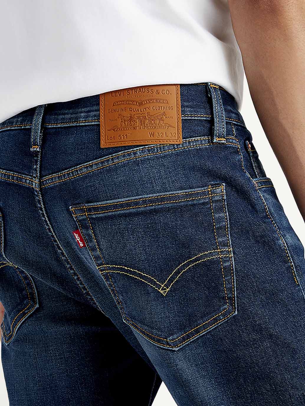 Men's 511 Blue Slim Fit Mid Rise Jeans - Image 6