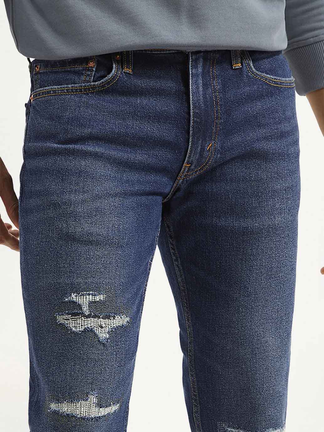 Men's 511 Blue Slim Fit Mid Rise Jeans - Image 5