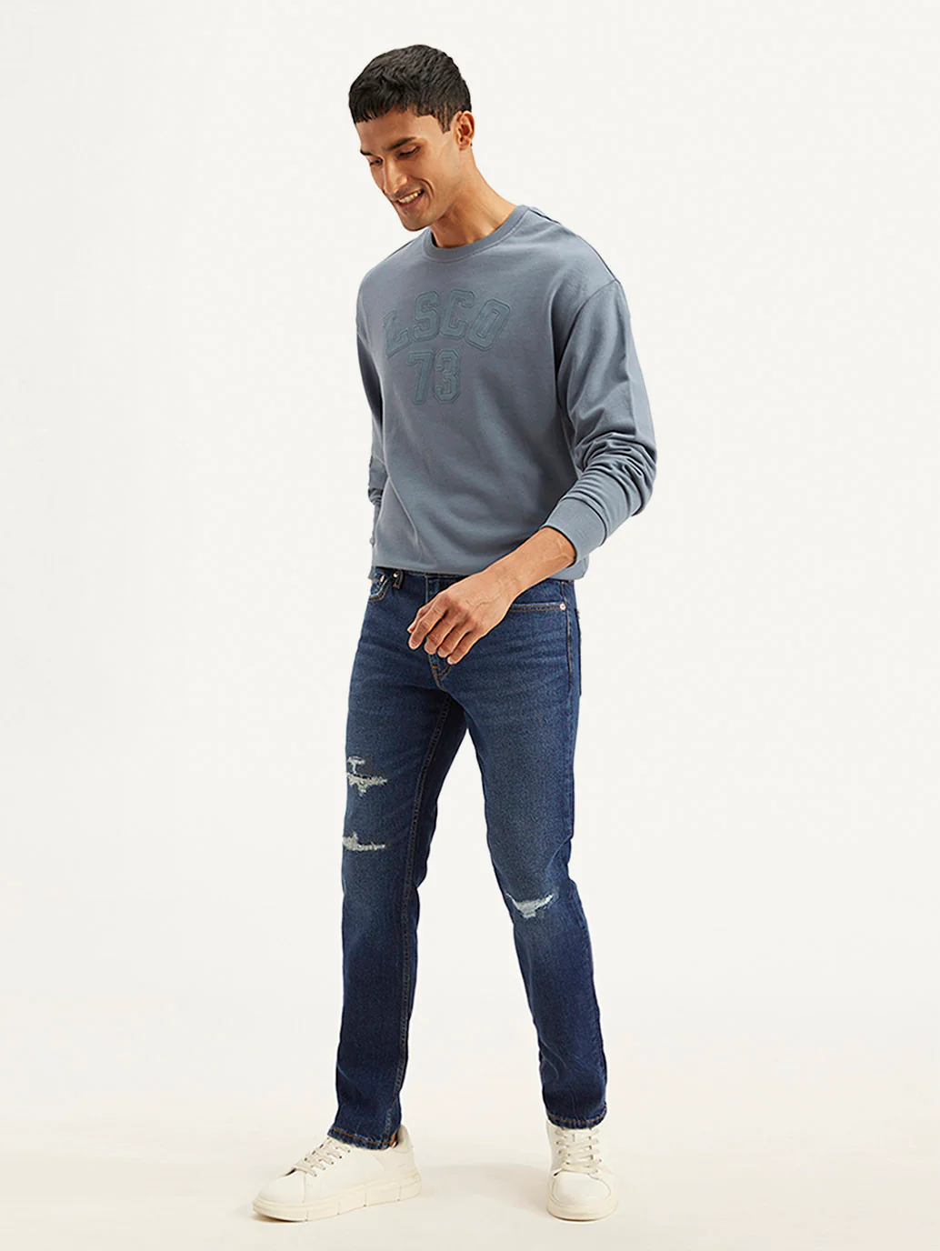 Men's 511 Blue Slim Fit Mid Rise Jeans - Image 6