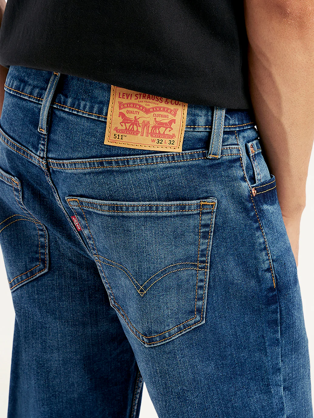 Men's 511 Blue Slim Fit Mid Rise Jeans - Image 6
