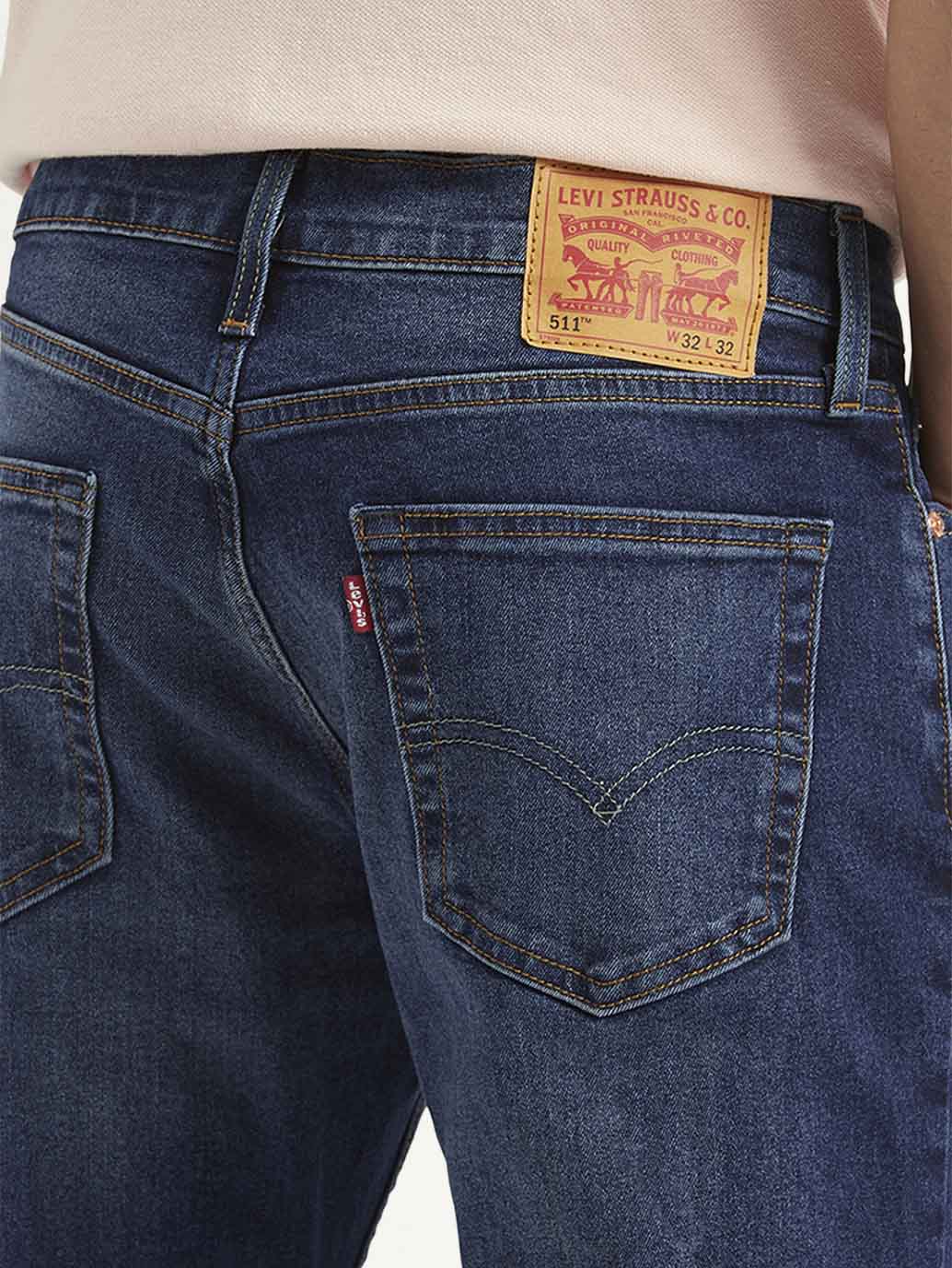 Men's 511 Blue Slim Fit Mid Rise Jeans - Image 5