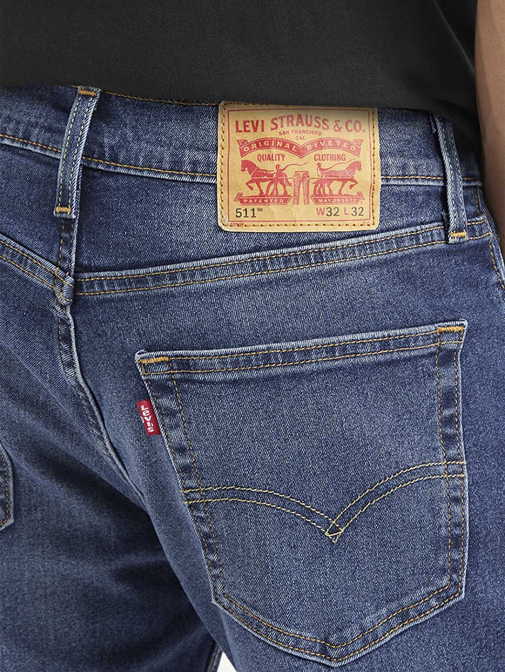 Men's 511 Blue Slim Fit Mid Rise Jeans - Image 5