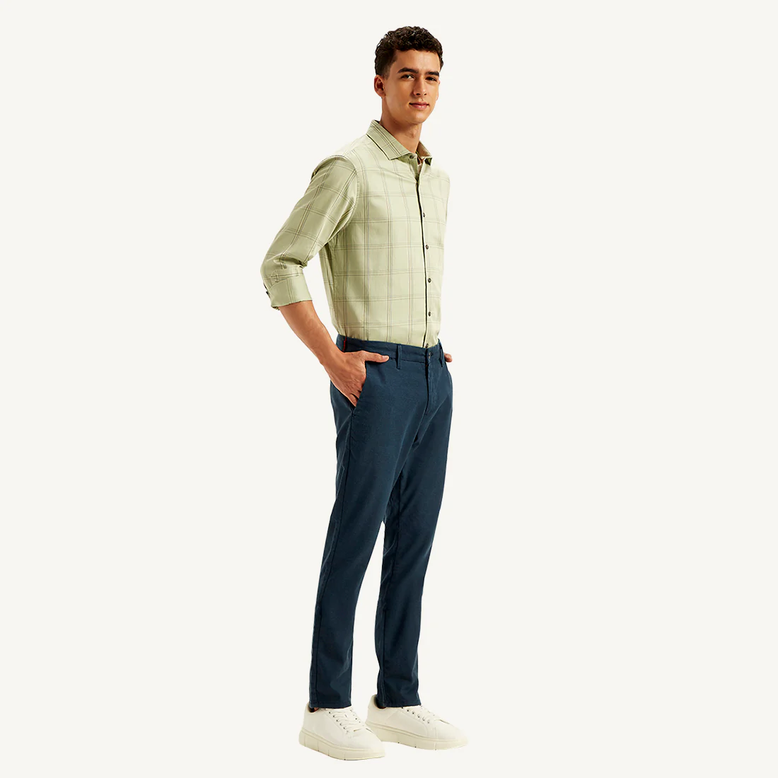 Men's Redloop 511 Slim Fit Blue Chino Trousers - Image 3