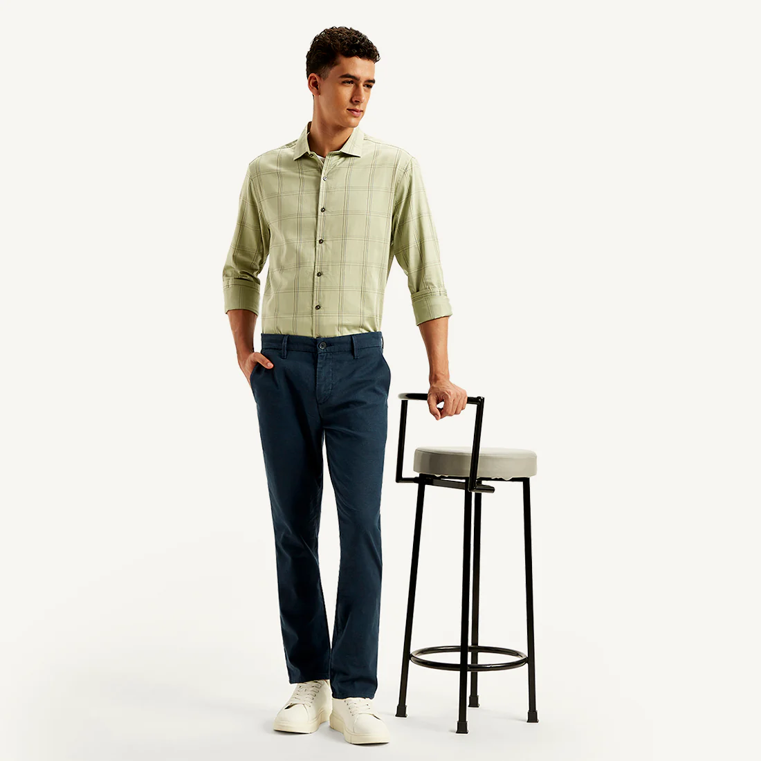 Men's Redloop 511 Slim Fit Blue Chino Trousers - Image 6