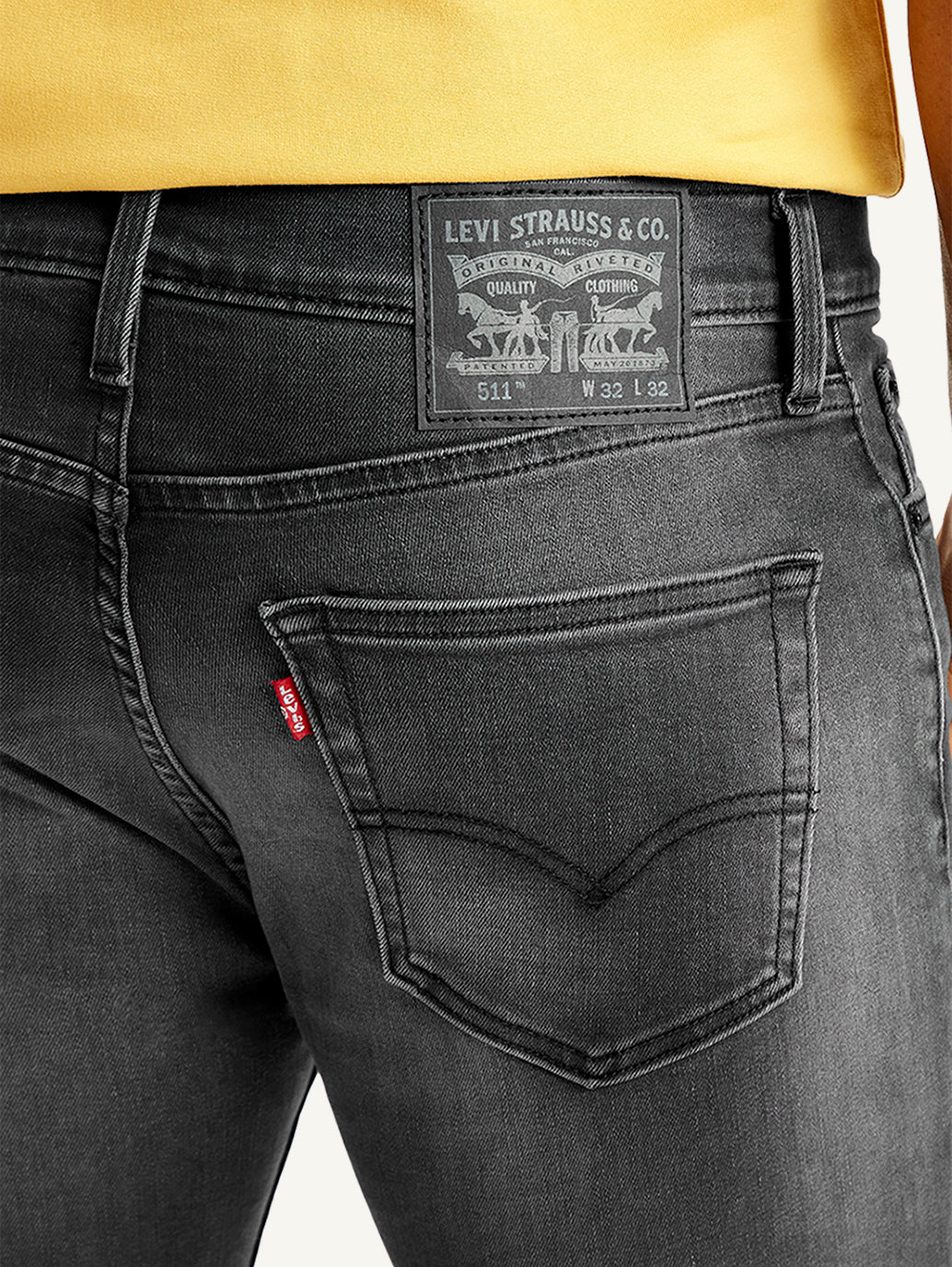 Men's 511 Charcoal Grey Slim Fit Mid Rise Jeans - Image 5