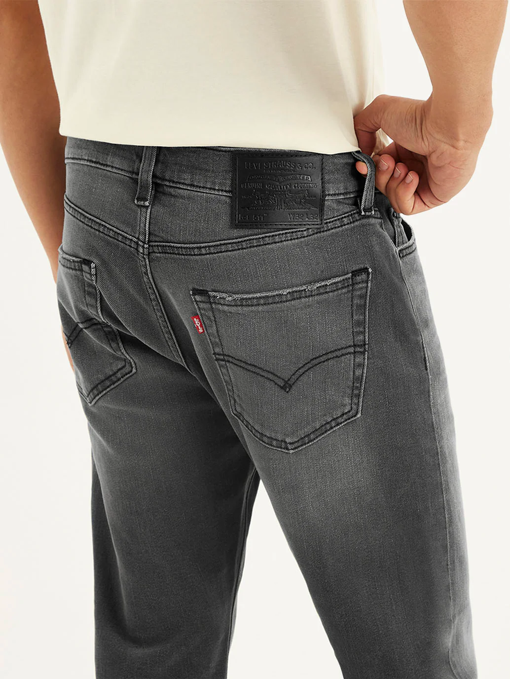 Men's 511 Charcoal Grey Slim Fit Mid Rise Jeans - Image 3