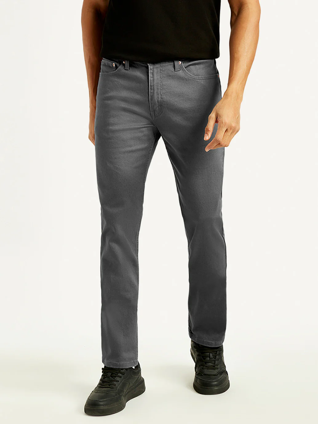 Men's 511 Charcoal Grey Overdyed Slim Fit Mid Rise Jeans - Image 2