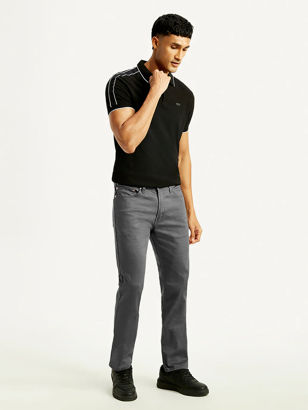 Men's 511 Charcoal Grey Overdyed Slim Fit Mid Rise Jeans - Image 7