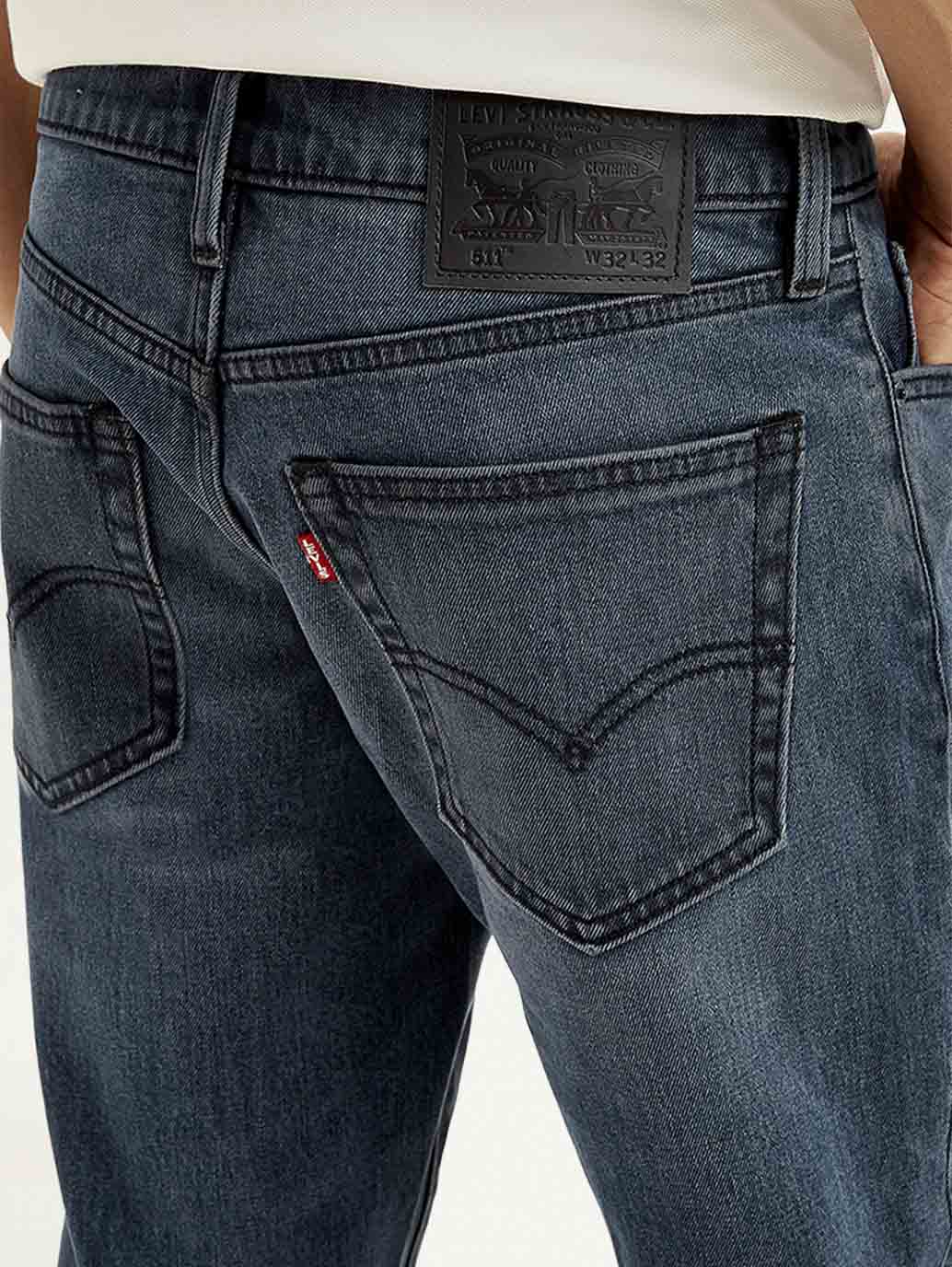 Men's 511 Blue Slim Fit Mid Rise Jeans - Image 5