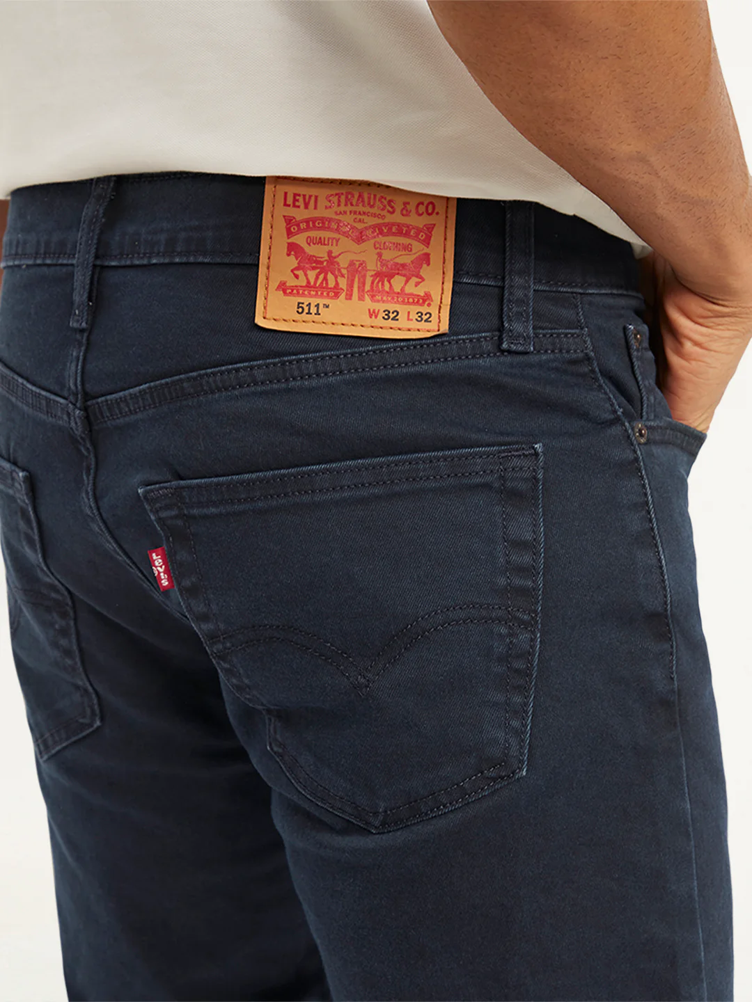 Men's 511 Dark Blue Slim Fit Mid Rise Jeans - Image 6