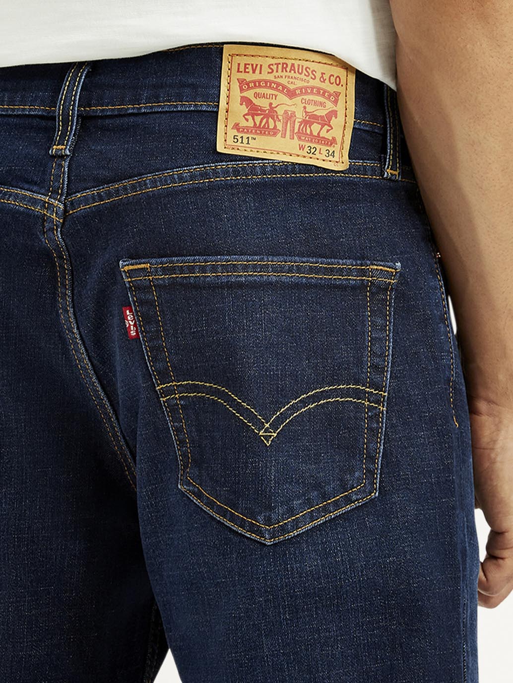 Men's 511 Dark Blue Slim Fit Mid Rise Jeans - Image 5