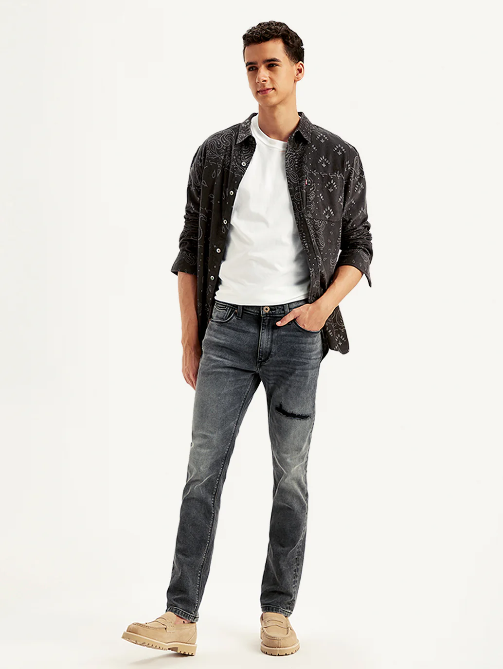 Men's 511 Charcoal Grey Slim Fit Mid Rise Jeans