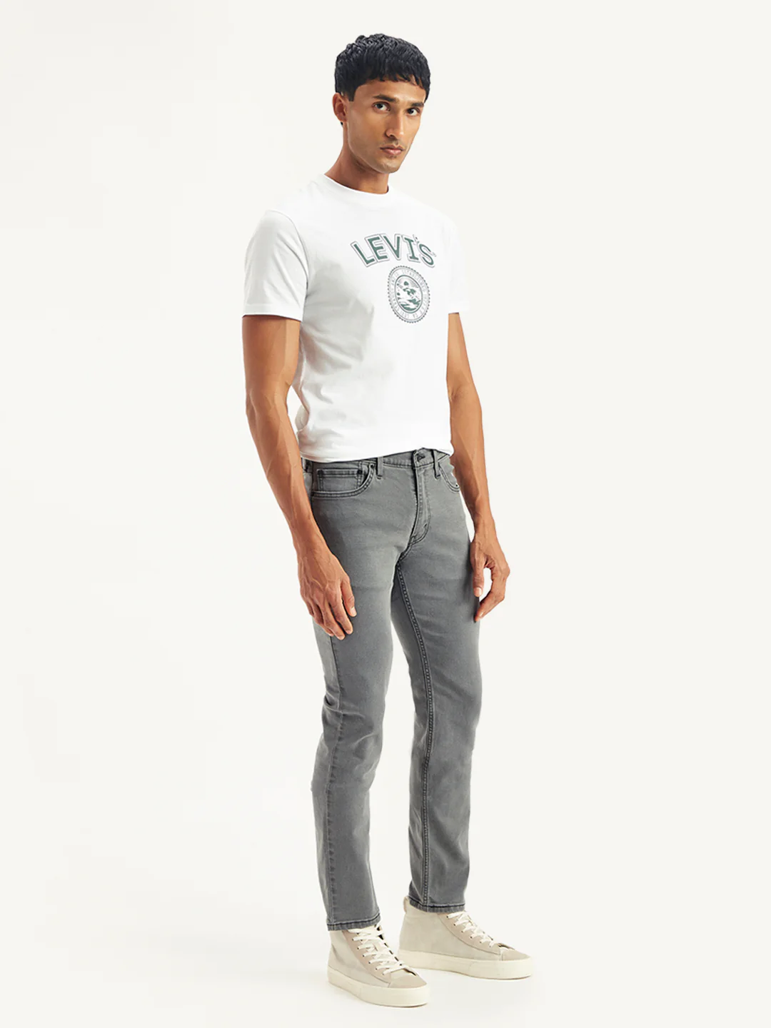 Men's 511 Light Grey Slim Fit Mid Rise Jeans - Image 3