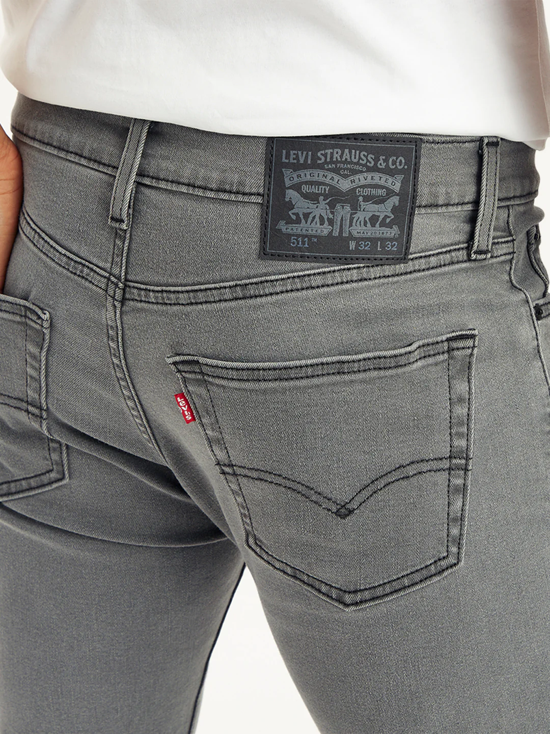 Men's 511 Light Grey Slim Fit Mid Rise Jeans - Image 5