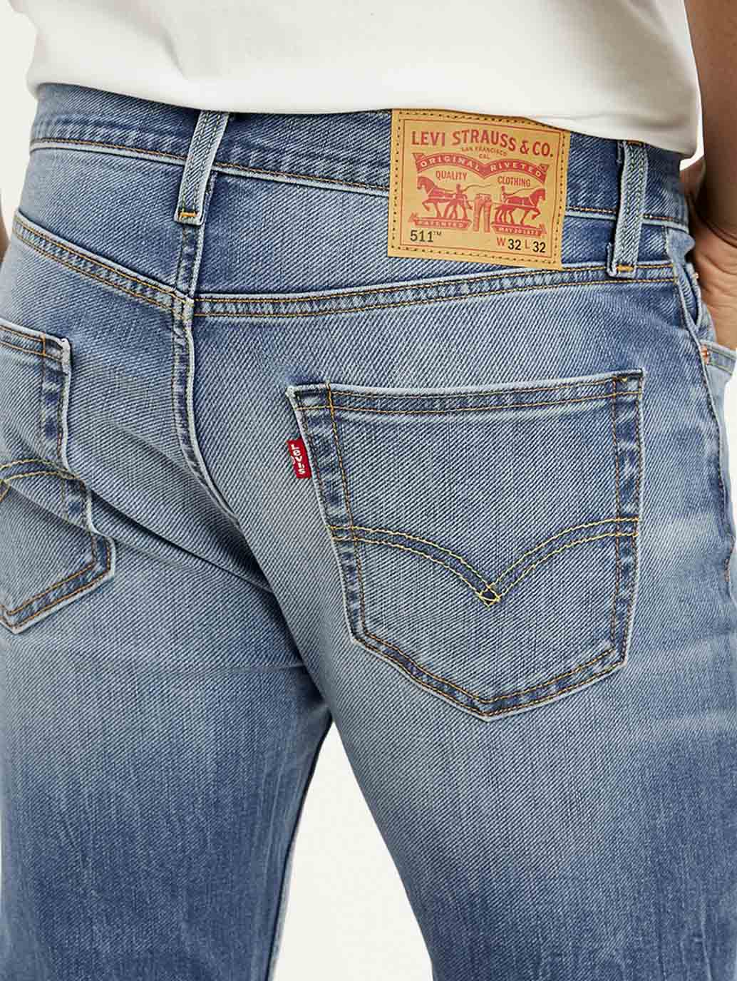 Men's 511 Light Blue Slim Fit Mid Rise Jeans - Image 5