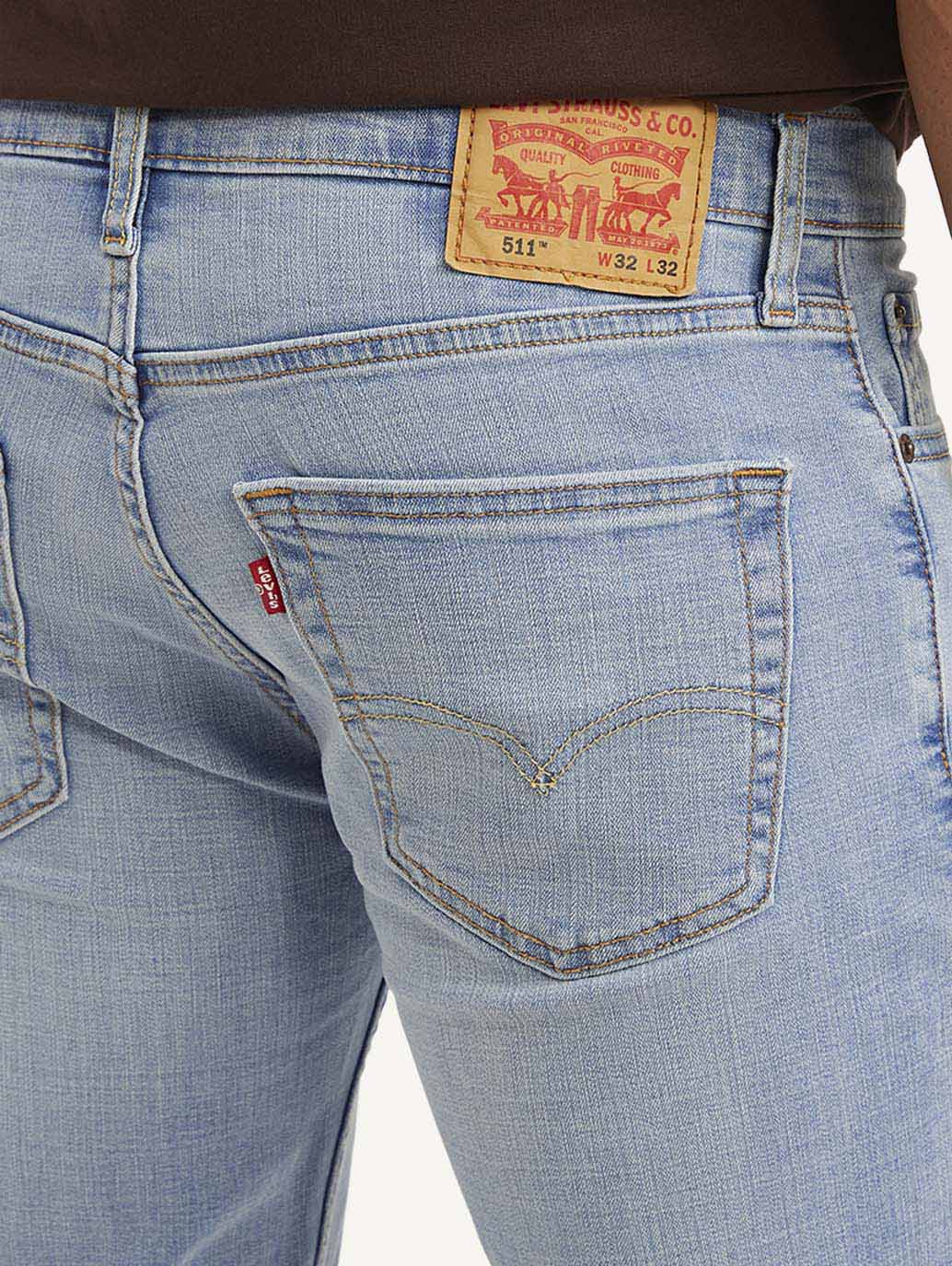 Men's 511 Light Blue Slim Fit Mid Rise Jeans - Image 6