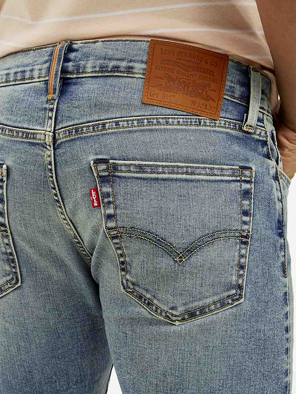 Men's 511 Light Blue Slim Fit Mid Rise Jeans - Image 5