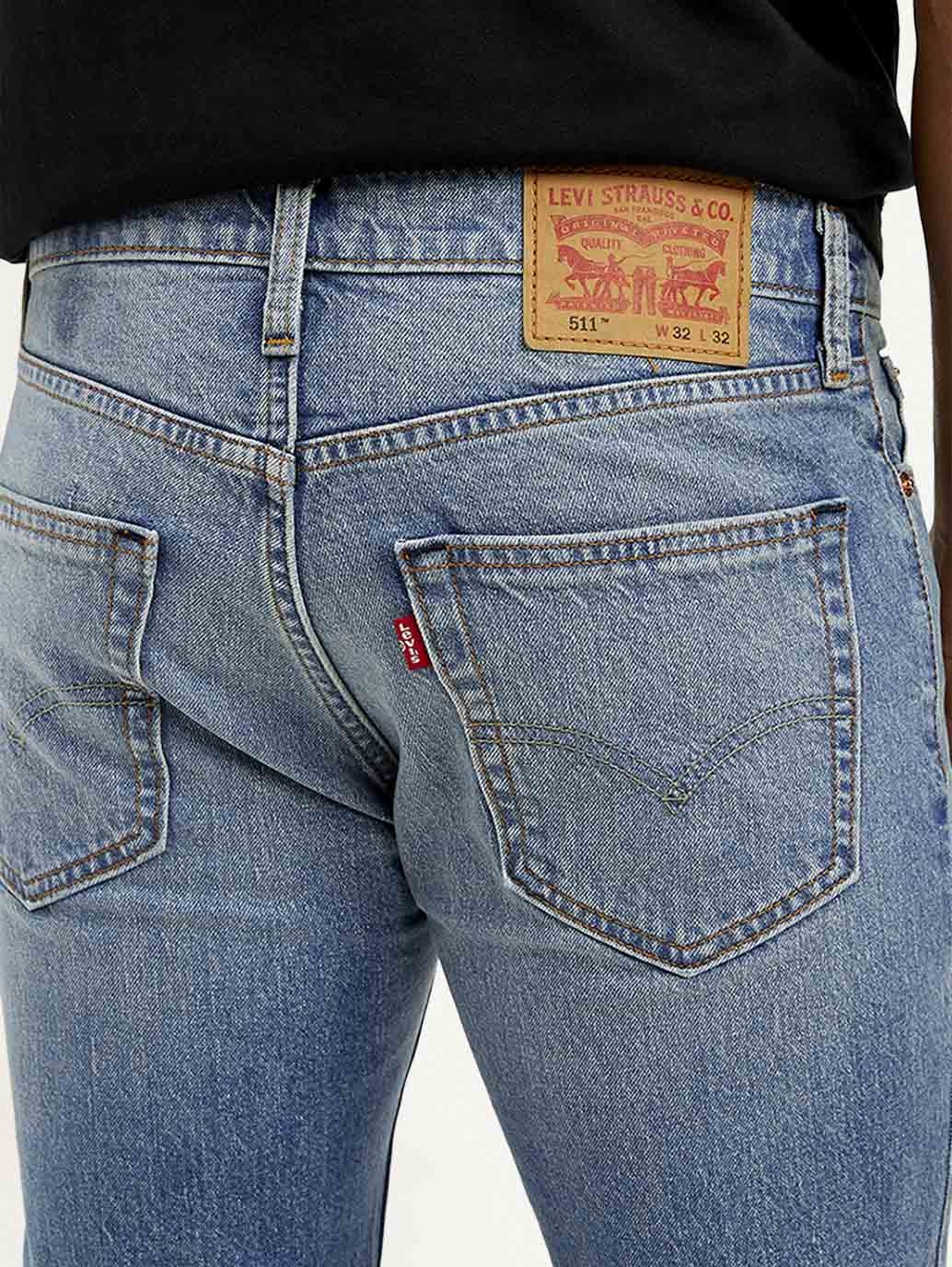 Men's 511 Light Blue Slim Fit Mid Rise Jeans - Image 5