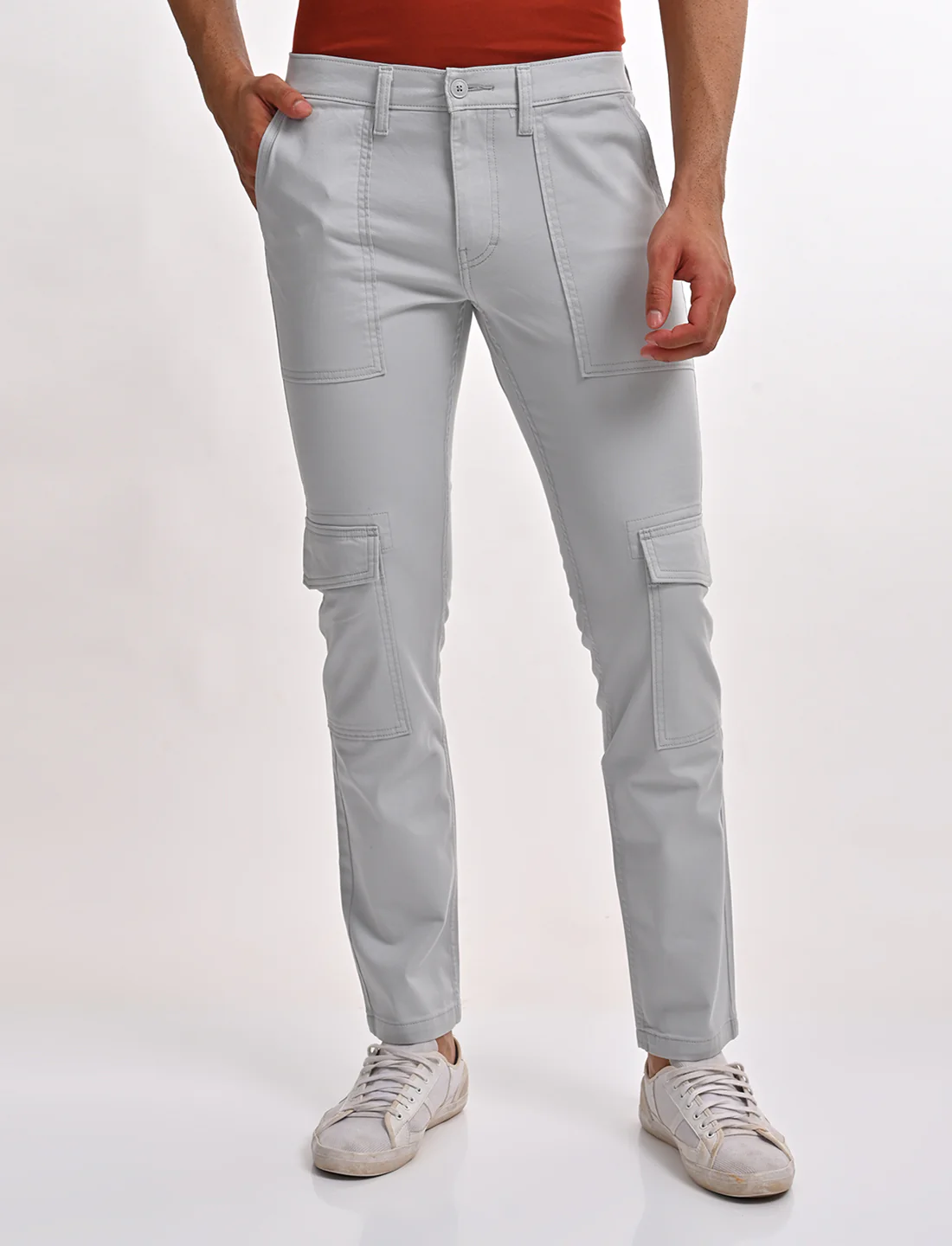 Men's 511 Slim Fit Light Grey Cargo Trousers - Image 2